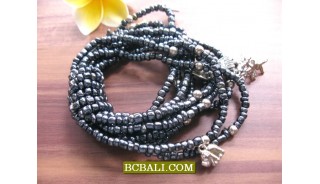 Beads Charm Bracelets Multi Strand Mono Color